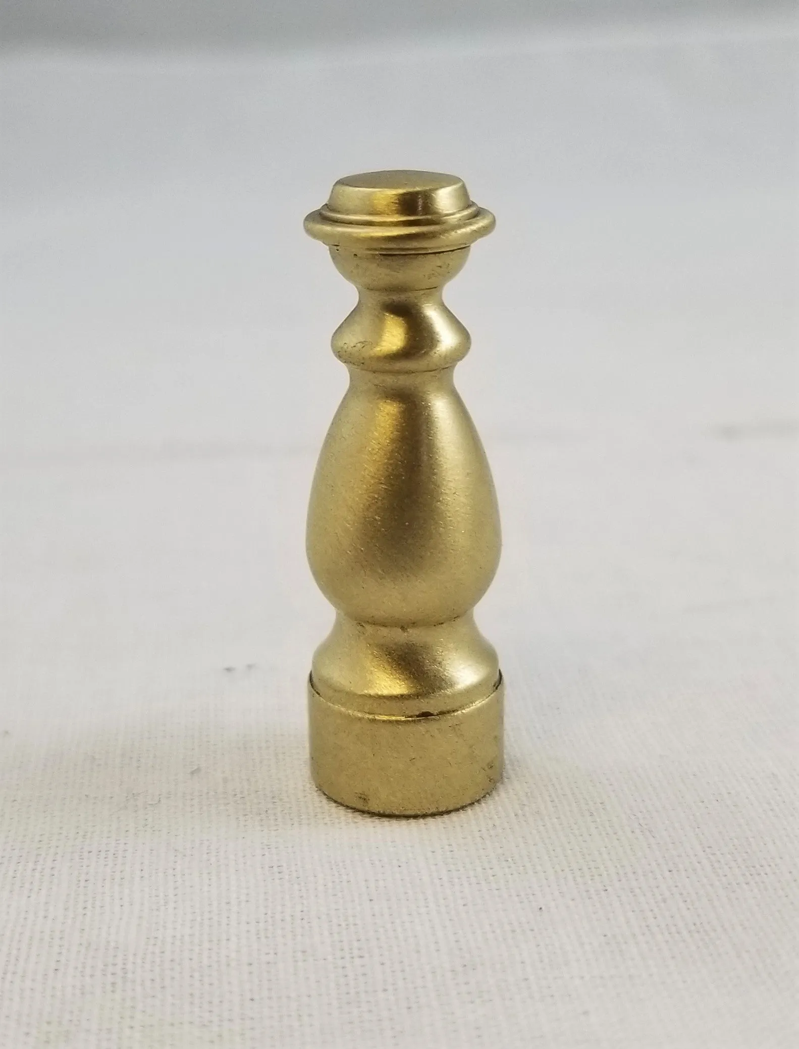 1-1/2" Solid Brass Finial - Female - Brushed Brass - Tapped 1/4-27