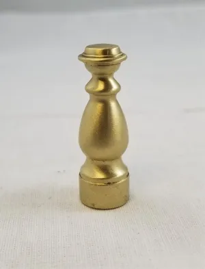 1-1/2" Solid Brass Finial - Female - Brushed Brass - Tapped 1/4-27