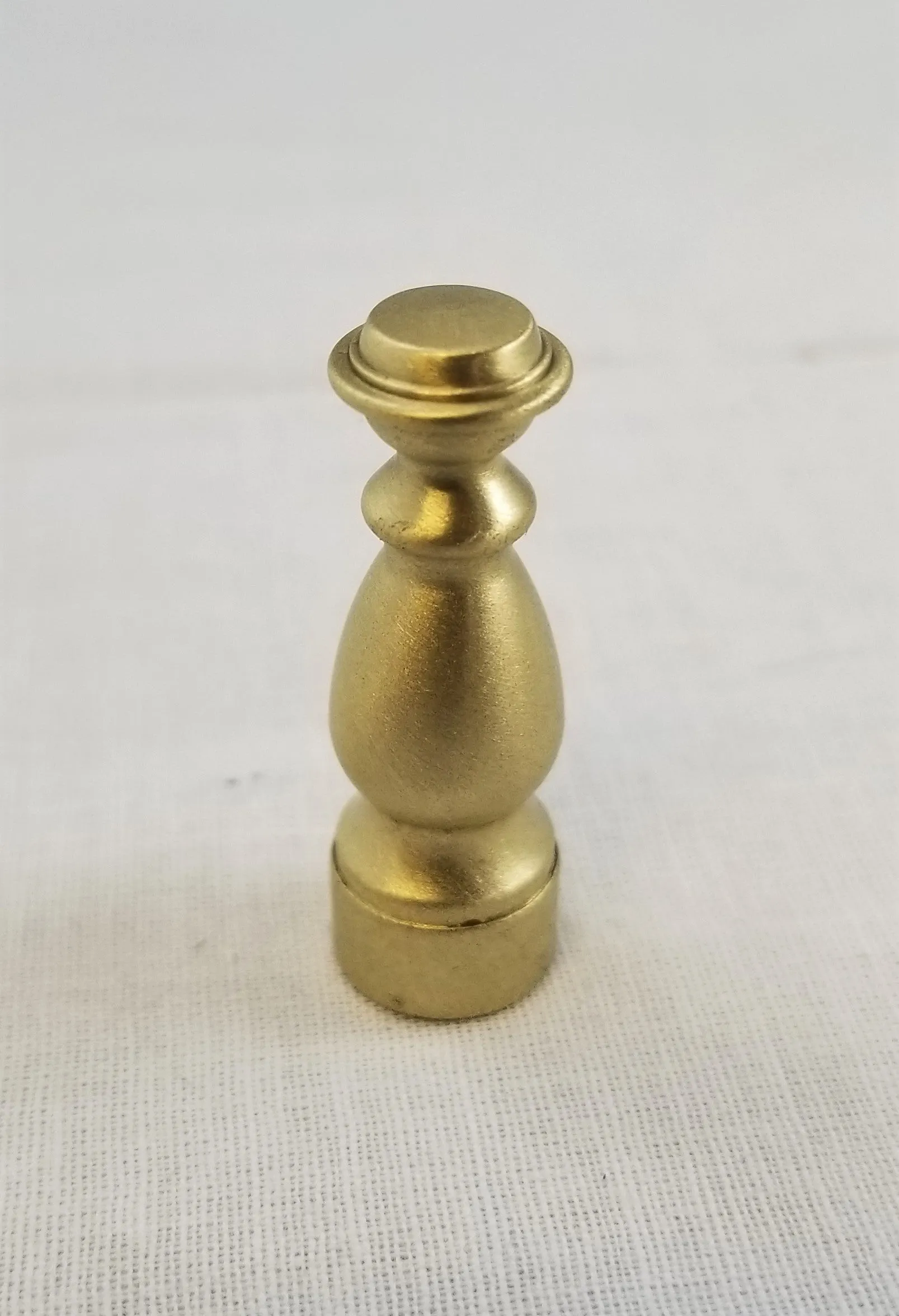 1-1/2" Solid Brass Finial - Female - Brushed Brass - Tapped 1/4-27