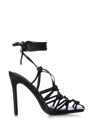 AMENRA-BLACK ROPE HEELED SANDAL