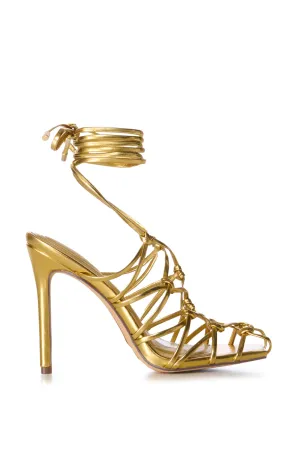 AMENRA-GOLD ROPE STILETTO SANDAL