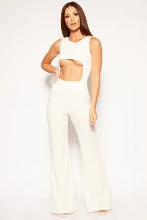 Aston - White Cut Out Wide Leg Jumpsuit