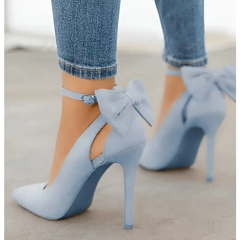 Bow High Heels with 8CM Heel & Pointed Toe - Stylish Fashion Sandals