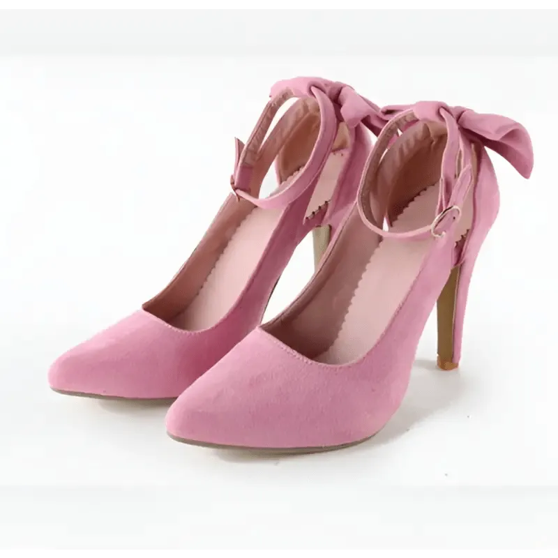 Bow High Heels with 8CM Heel & Pointed Toe - Stylish Fashion Sandals