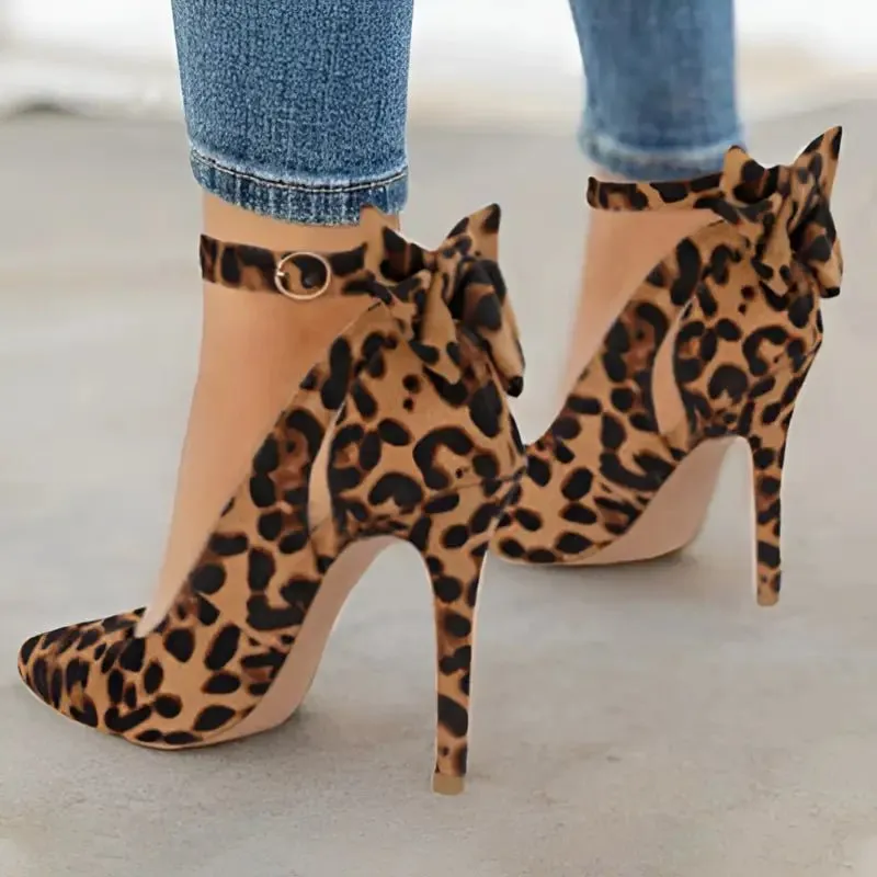 Bow High Heels with 8CM Heel & Pointed Toe - Stylish Fashion Sandals