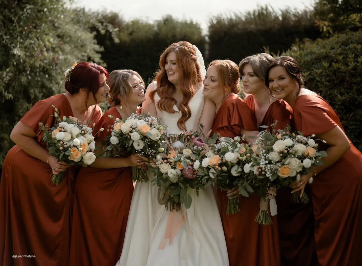 Camilla Bridesmaid Dress In Terracotta Satin