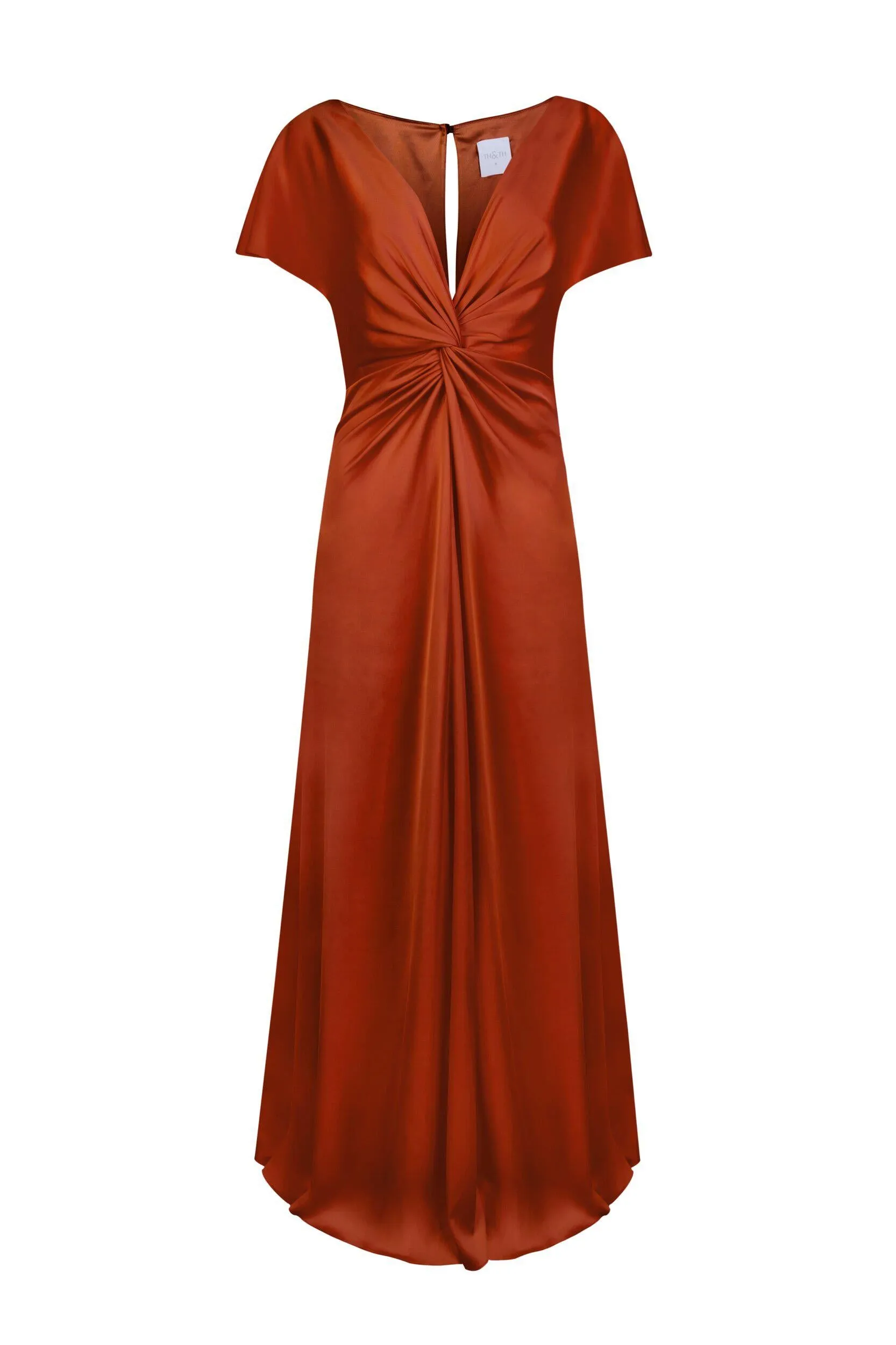Camilla Bridesmaid Dress In Terracotta Satin