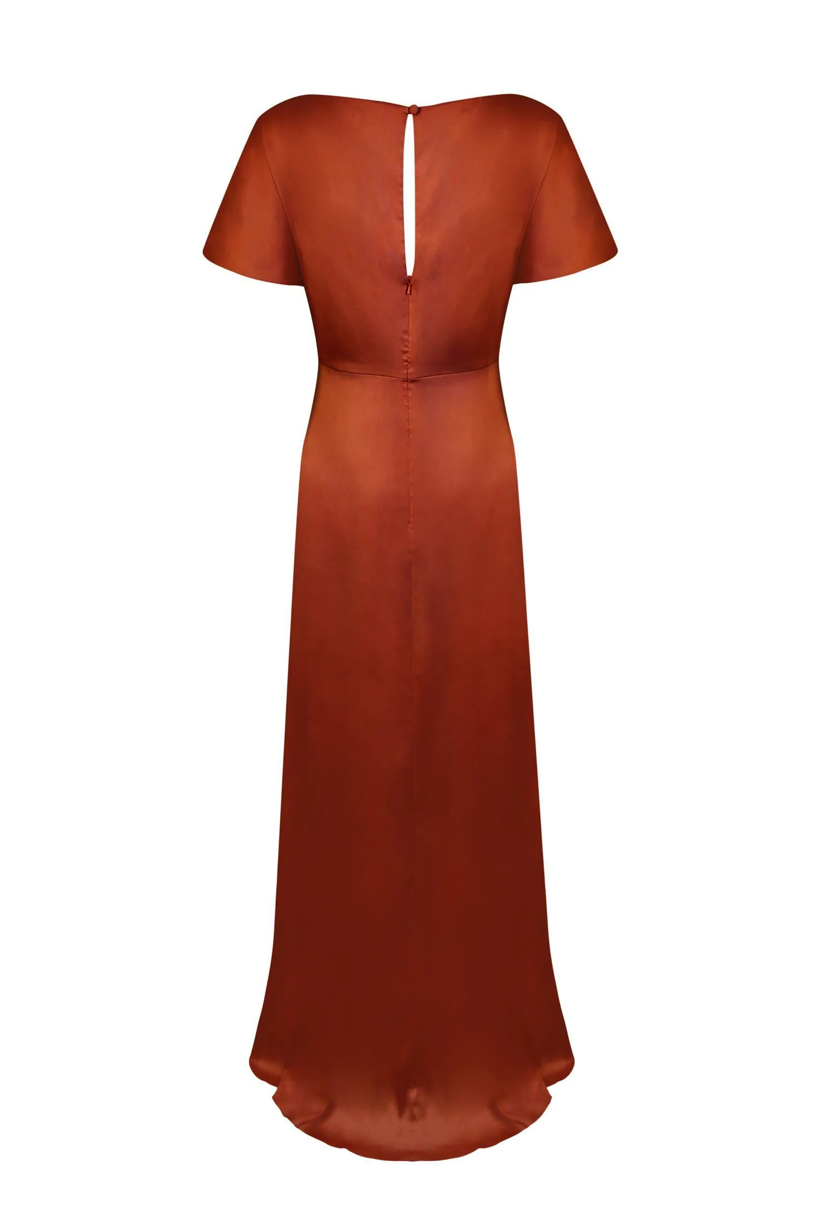 Camilla Bridesmaid Dress In Terracotta Satin