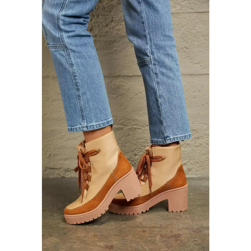 Chic Lace Up Lug Booties for Timeless Luxury Fashion for Women
