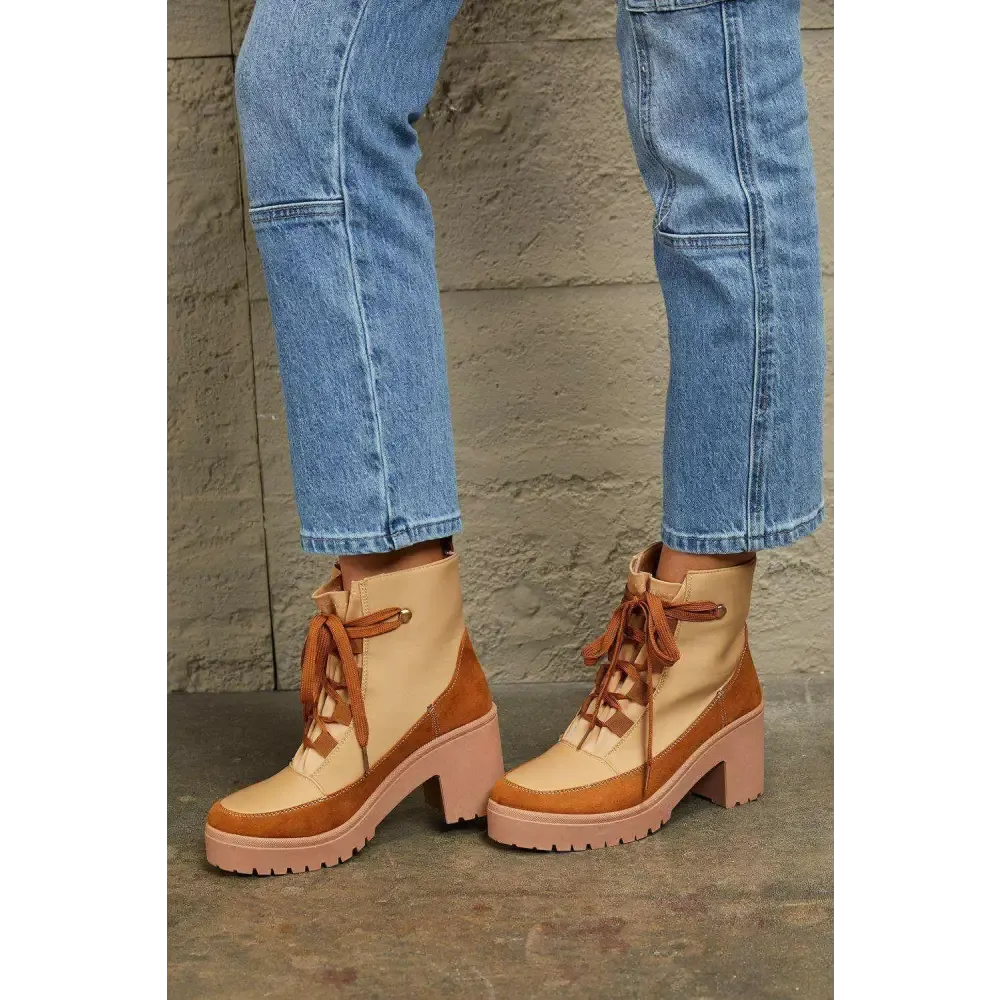 Chic Lace Up Lug Booties for Timeless Luxury Fashion for Women