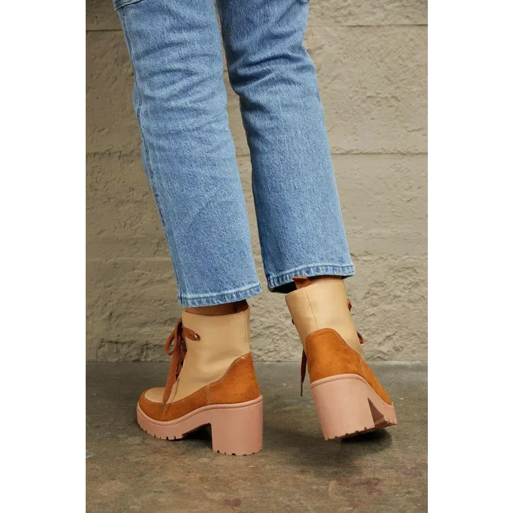 Chic Lace Up Lug Booties for Timeless Luxury Fashion for Women