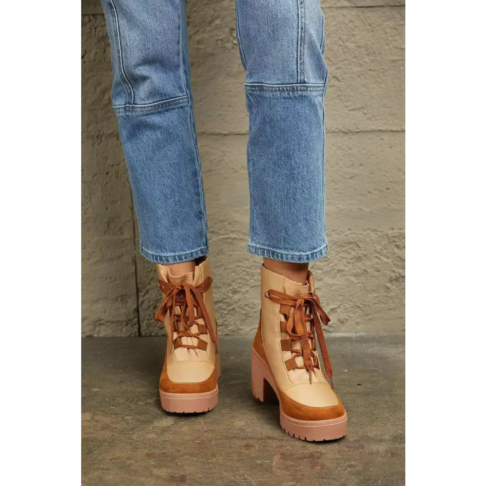 Chic Lace Up Lug Booties for Timeless Luxury Fashion for Women