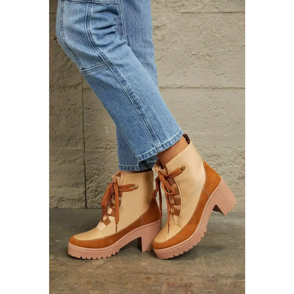 Chic Lace Up Lug Booties for Timeless Luxury Fashion for Women