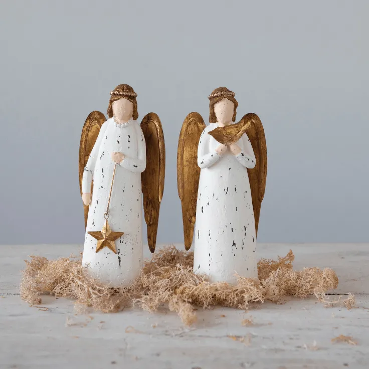 Creative Co Op Handmade Paper Mache Angels