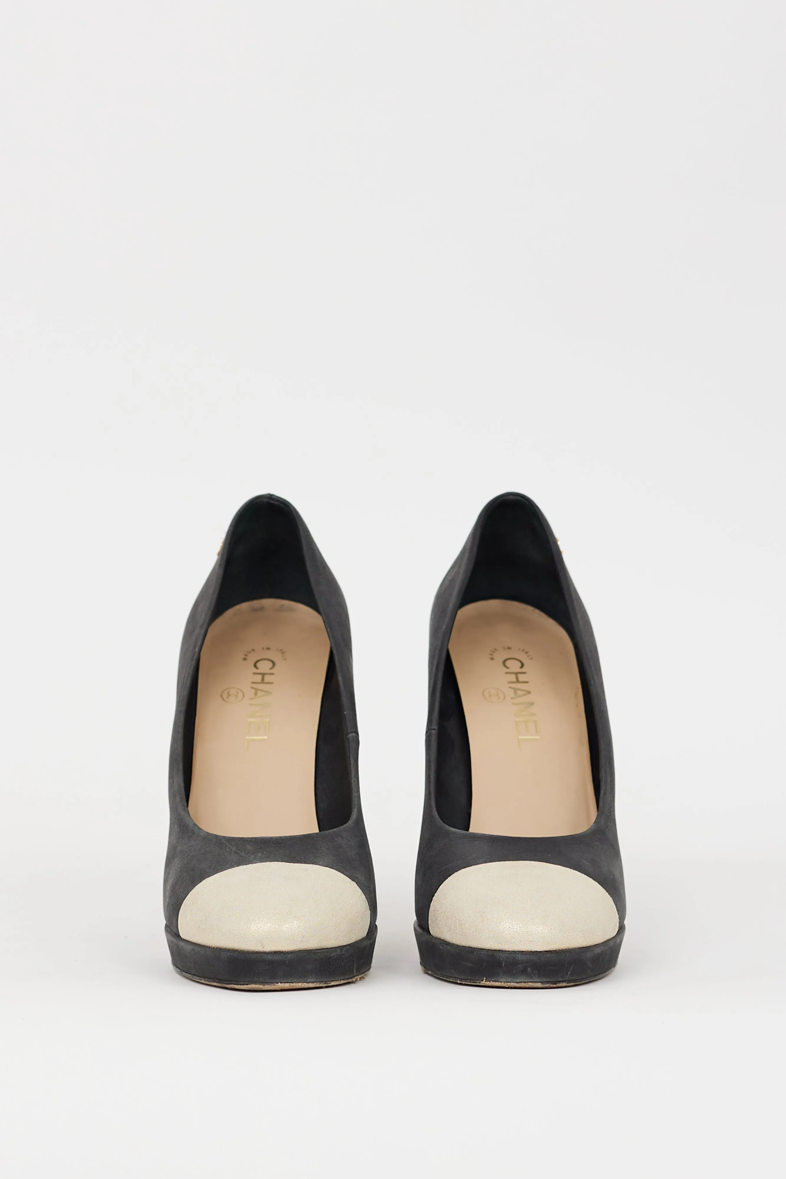 Cruise 2015 Black & Gold Sparkly Leather Heel