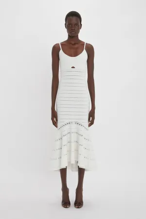 Cut-Out Detail Cami Dress In White