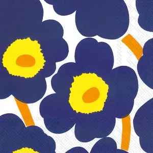 Dark Blue Unikko Paper Beverage Napkins