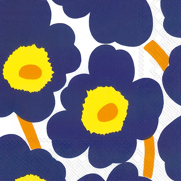 Dark Blue Unikko Paper Beverage Napkins