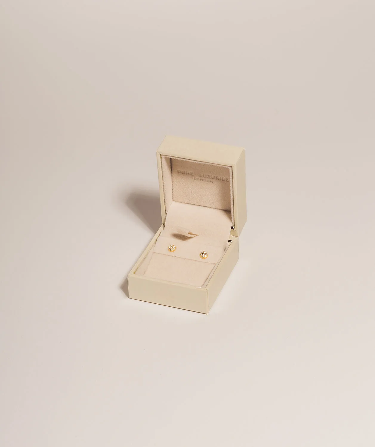 Gift Packaged 'Melanie' 18ct Yellow Gold Plated 925 Silver & Cubic Zirconia Round Stud Earrings