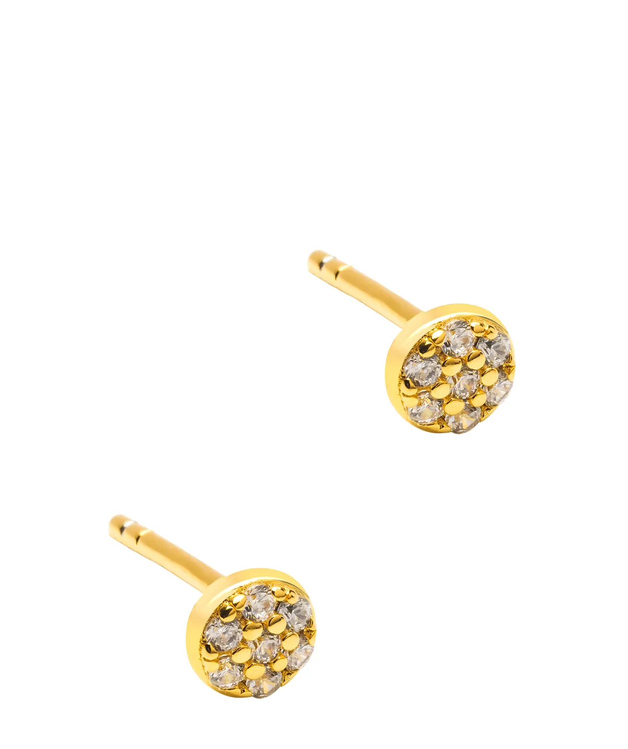 Gift Packaged 'Melanie' 18ct Yellow Gold Plated 925 Silver & Cubic Zirconia Round Stud Earrings