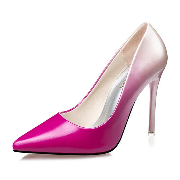 Glamorous PU Upper Closed Tole Multicolor High Heels Prom Shoes PS015