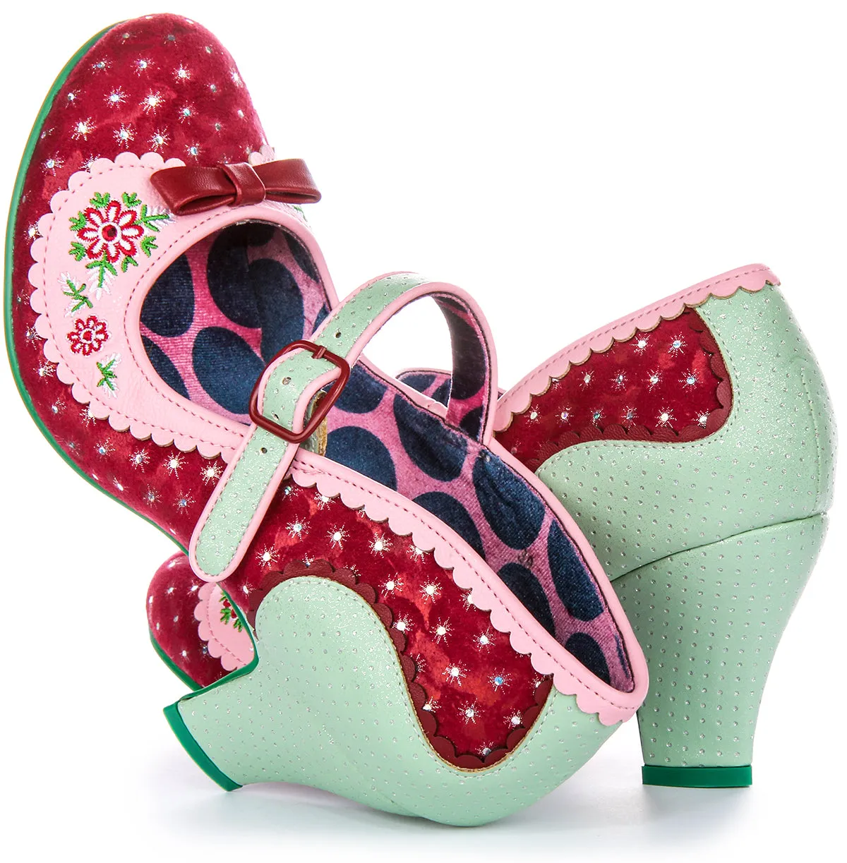 Irregular Choice Flower Flounce In Maroon For Women