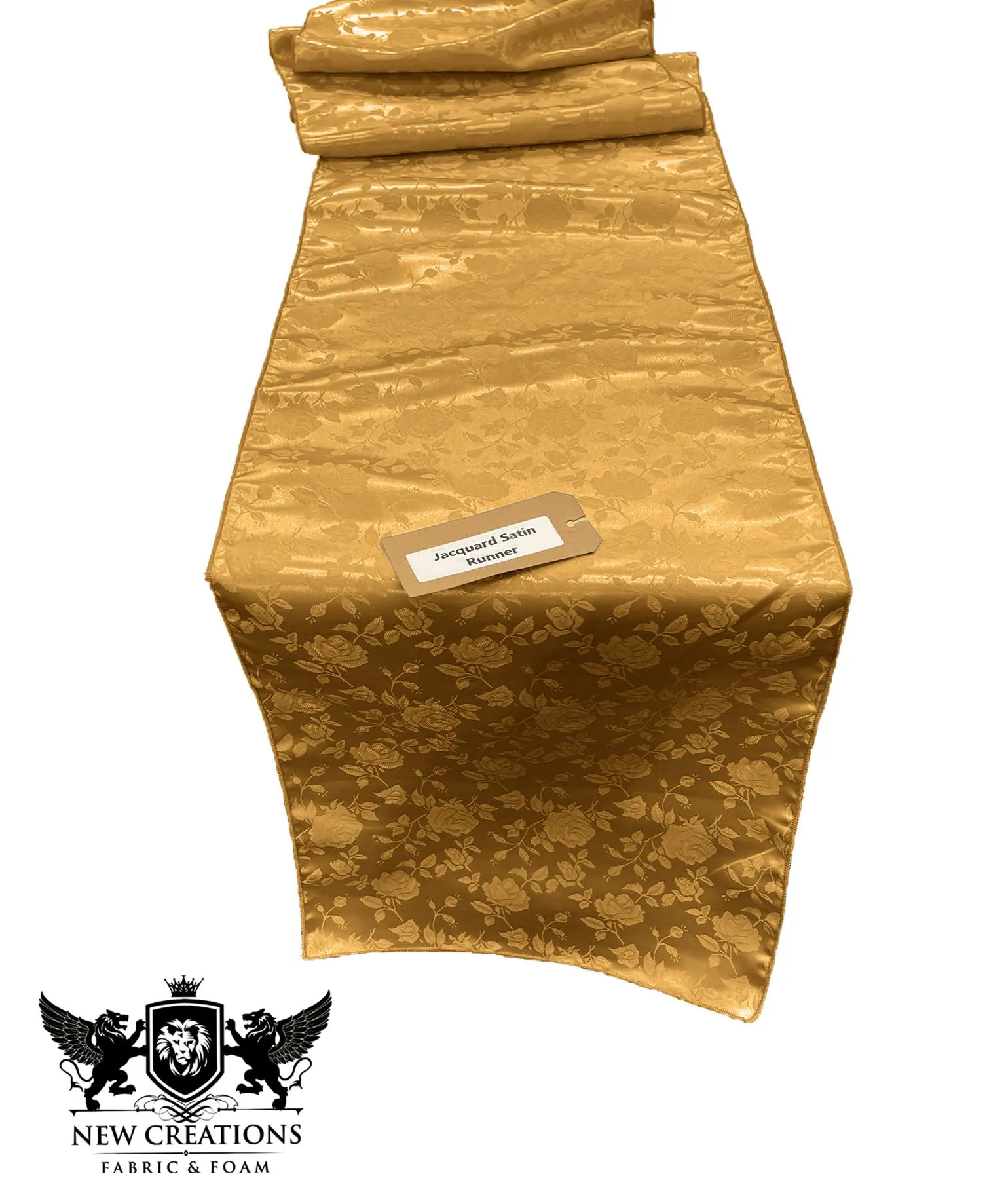 Jacquard Satin Roses Runner, Party Supply / Wedding / Decoration (14" Wide x 72" Long).