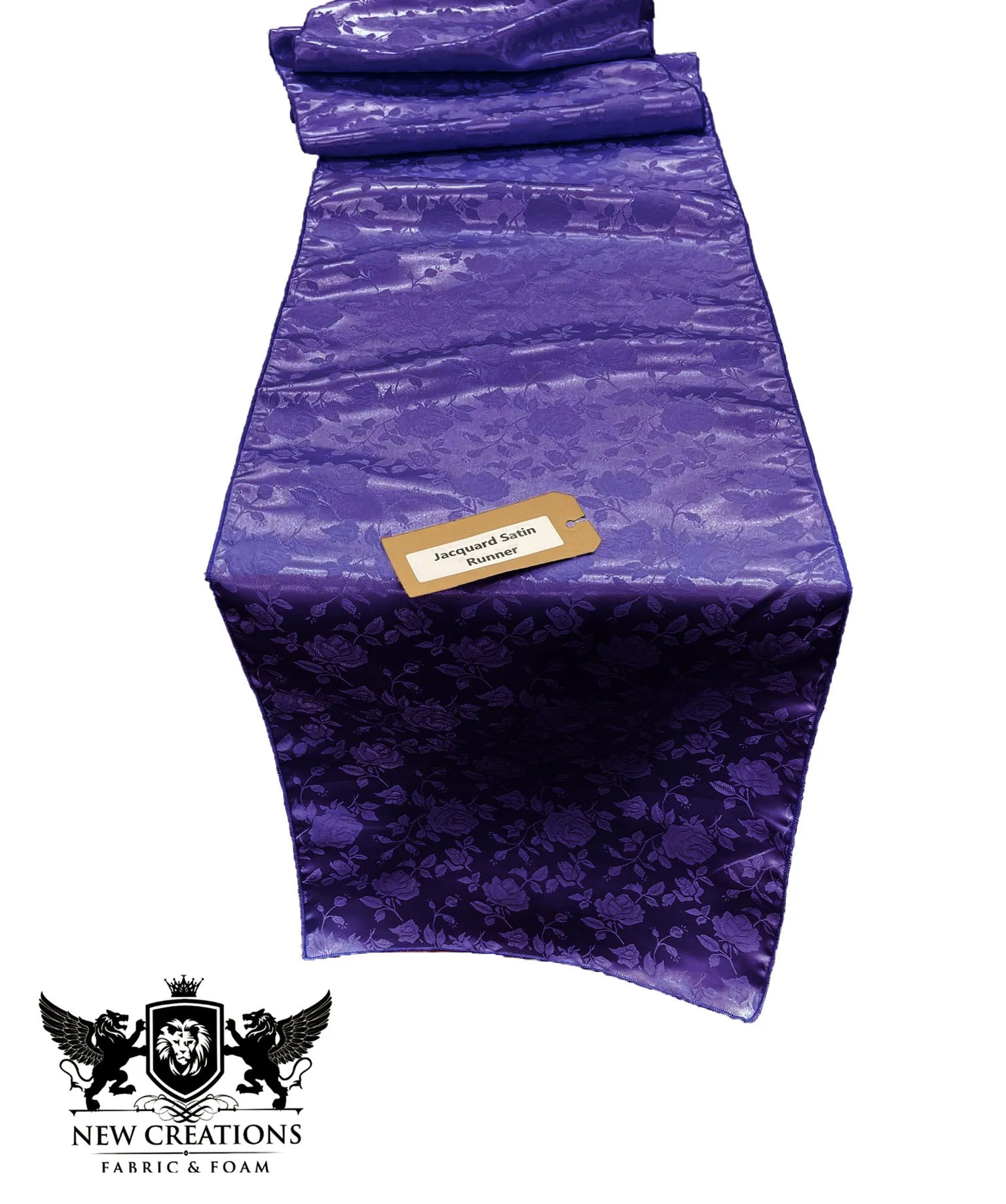 Jacquard Satin Roses Runner, Party Supply / Wedding / Decoration (14" Wide x 72" Long).