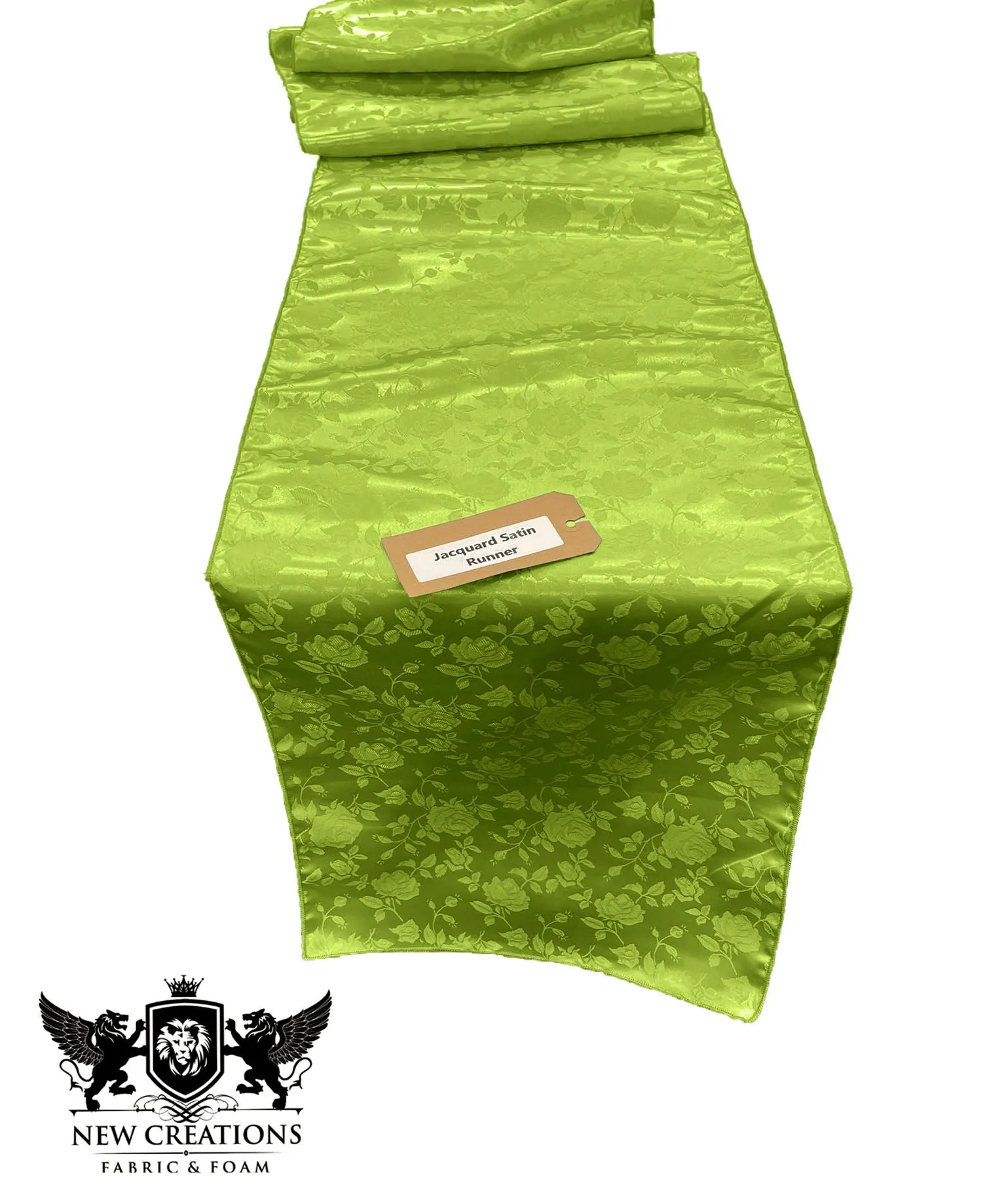 Jacquard Satin Roses Runner, Party Supply / Wedding / Decoration (14" Wide x 72" Long).