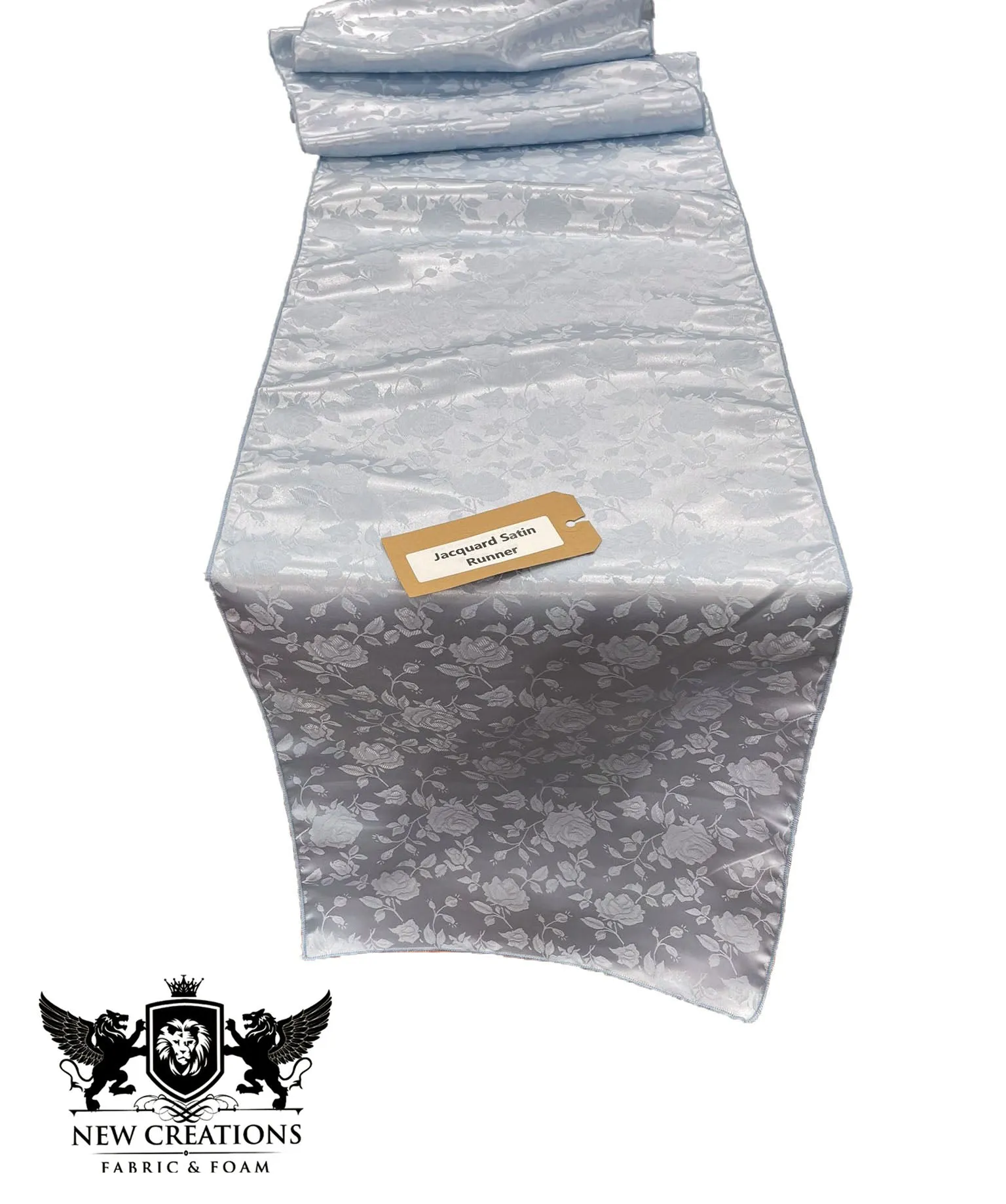 Jacquard Satin Roses Runner, Party Supply / Wedding / Decoration (14" Wide x 72" Long).