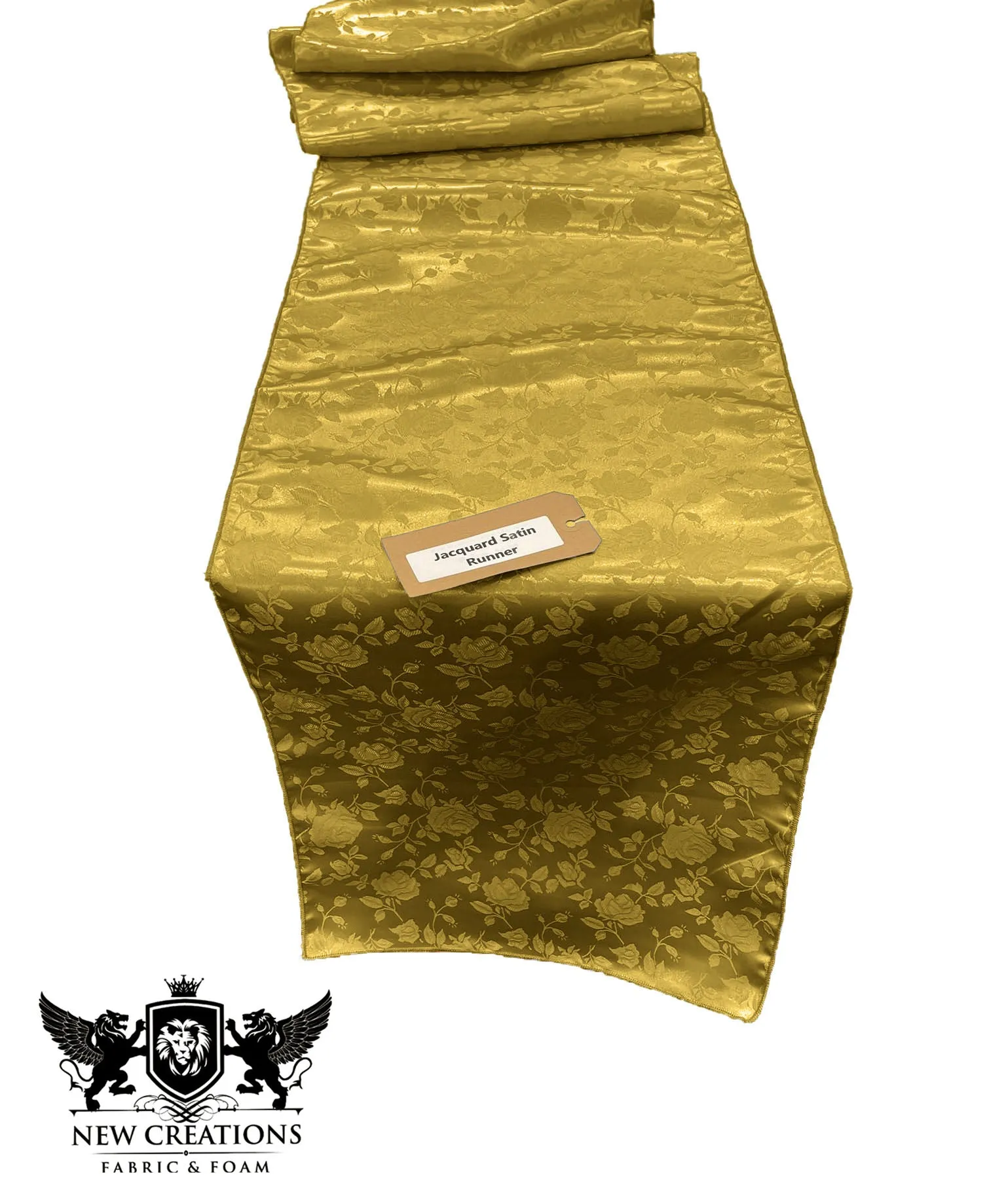 Jacquard Satin Roses Runner, Party Supply / Wedding / Decoration (14" Wide x 72" Long).