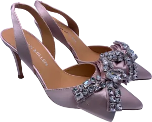 Karen Millen Pink Embellished Satin Heels 3/36