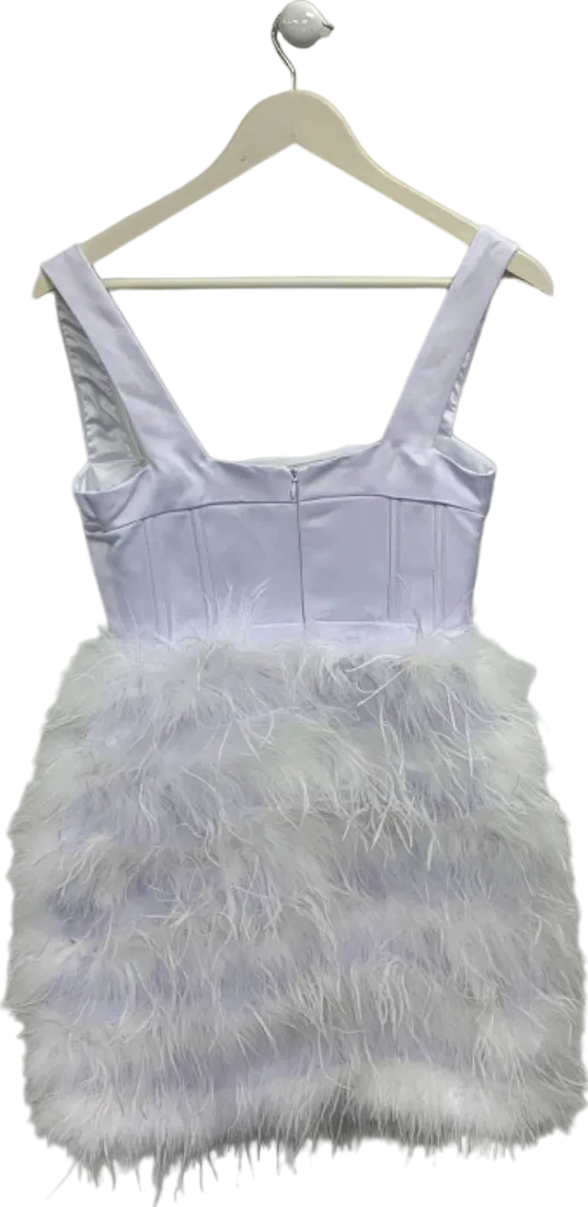 Misspap White Feather Dress UK 6
