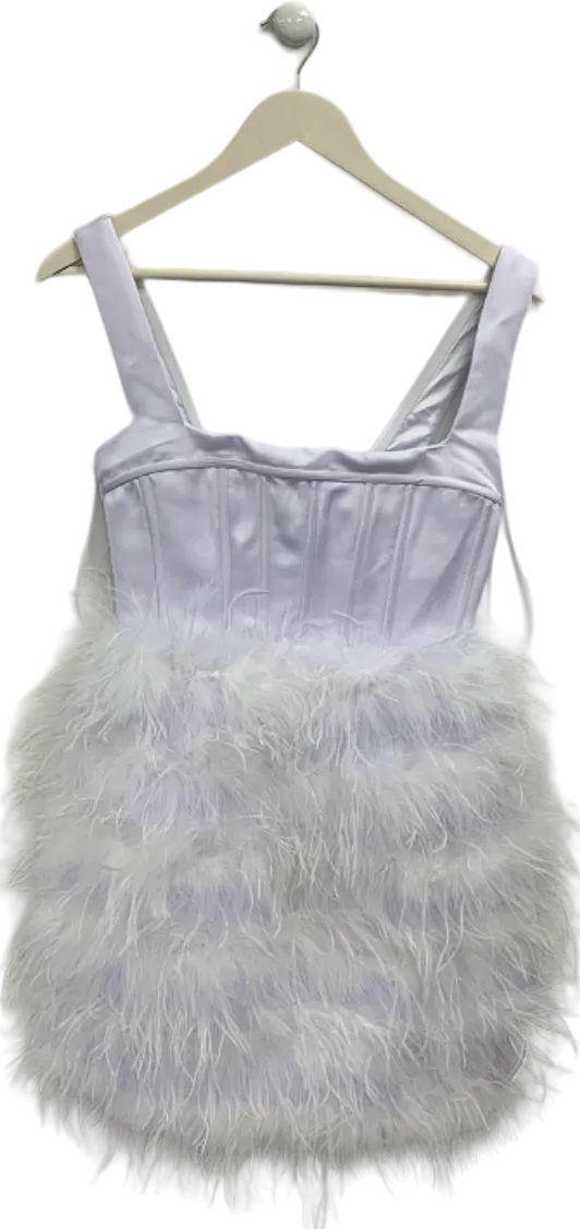 Misspap White Feather Dress UK 6