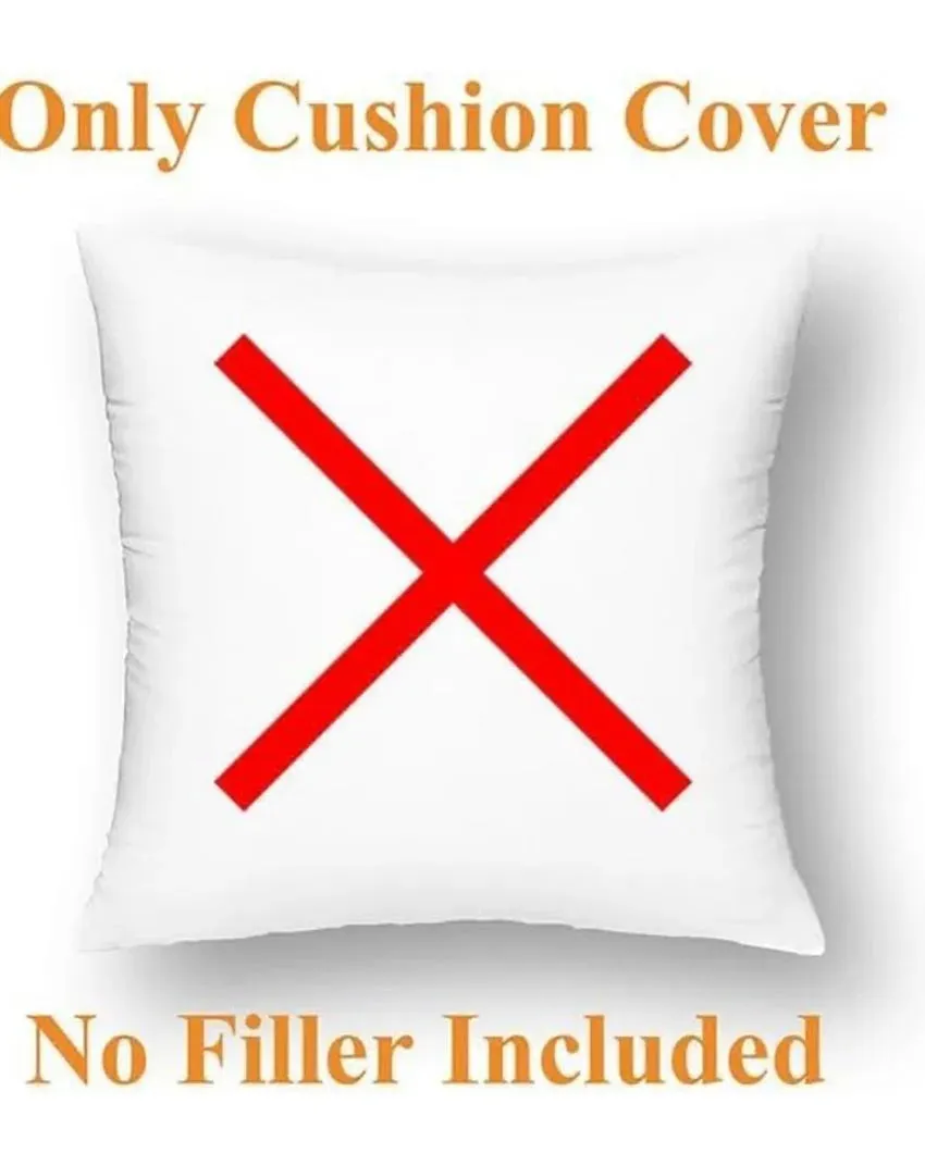 Monochrome Cotton Jacquard Printed Cushion Cover | Single