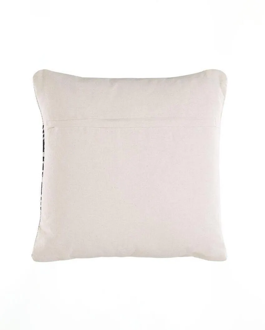 Monochrome Cotton Jacquard Printed Cushion Cover | Single