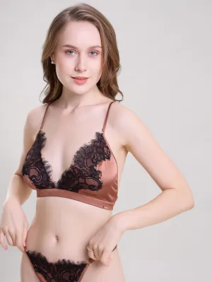 Mysthelle BROWN SATIN BRALETTE