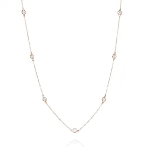 NK-80/R - Short Chain Necklace with Cubic Zirconia