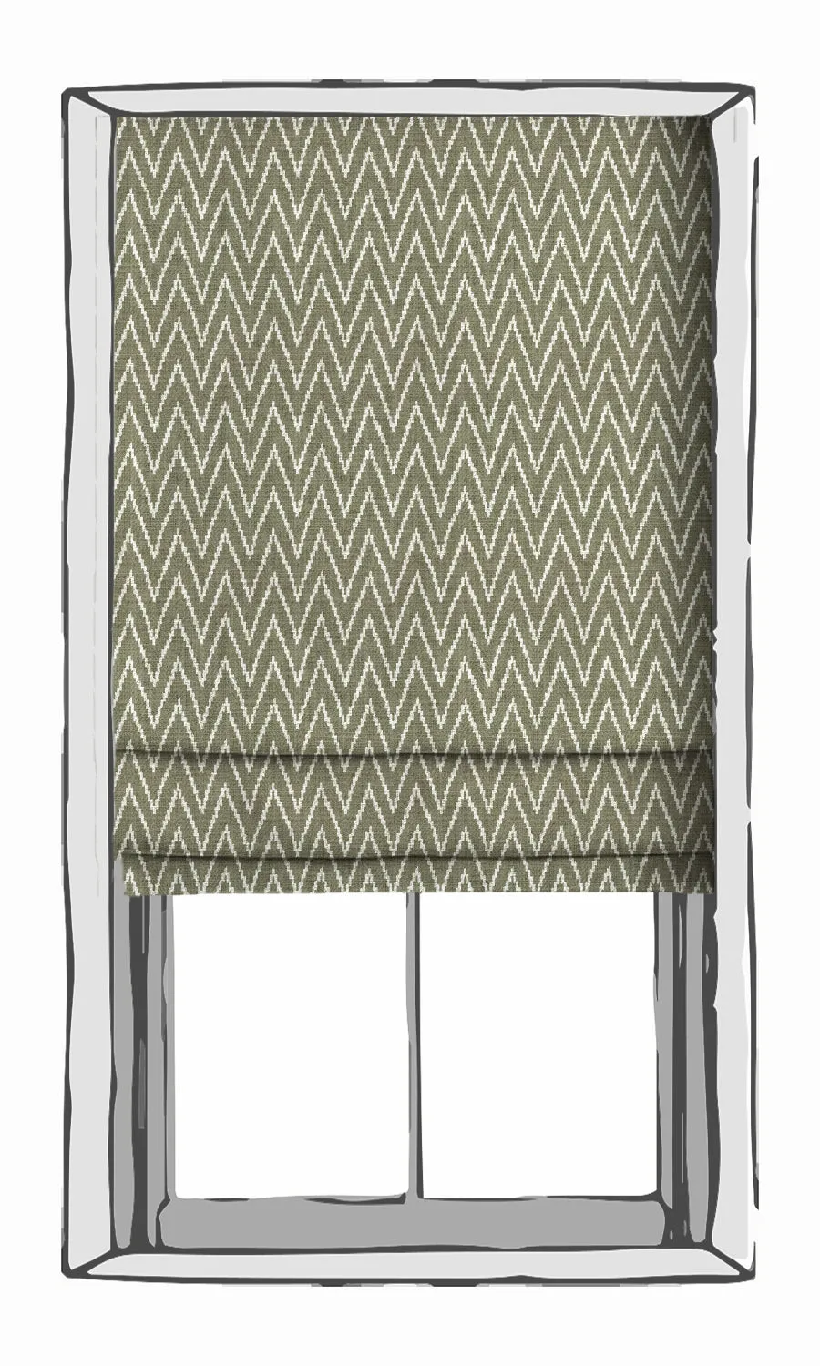 'Nuoro' Modern Chevron Print Shades (Green/ White)