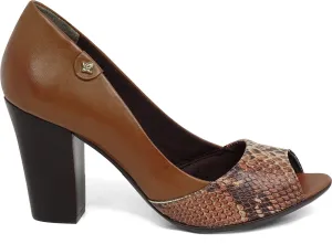 Peep Toe Light Brown - Cravo e Canela