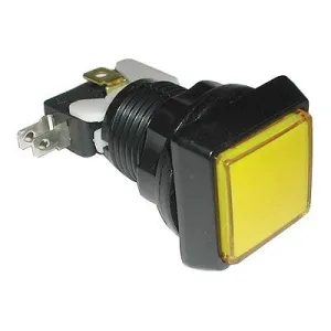 Push Button Game Switch - SPDT Square Yellow Lens, On-(On), Illuminated (459-524)