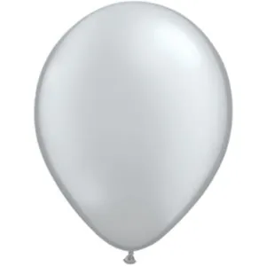 Qualatex 9" Silver Latex Balloons (100/Pk)