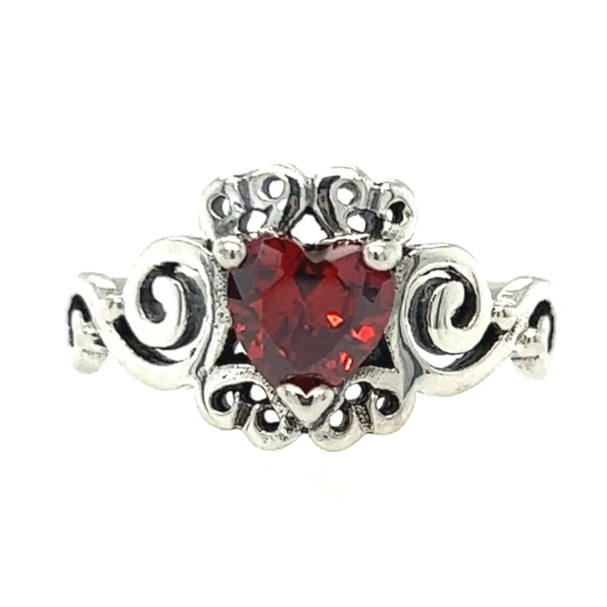 R711 Red Hear Stone Elegant Design Ring