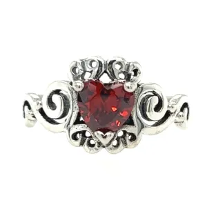 R711 Red Hear Stone Elegant Design Ring