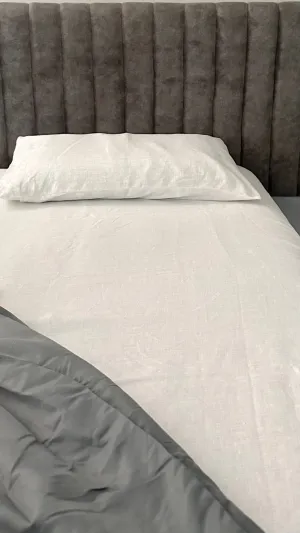 Shwet- Pure White Hemp Bedsheet with Pillow Cases