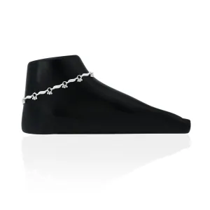Silver Glamorous Spin Beads Anklet