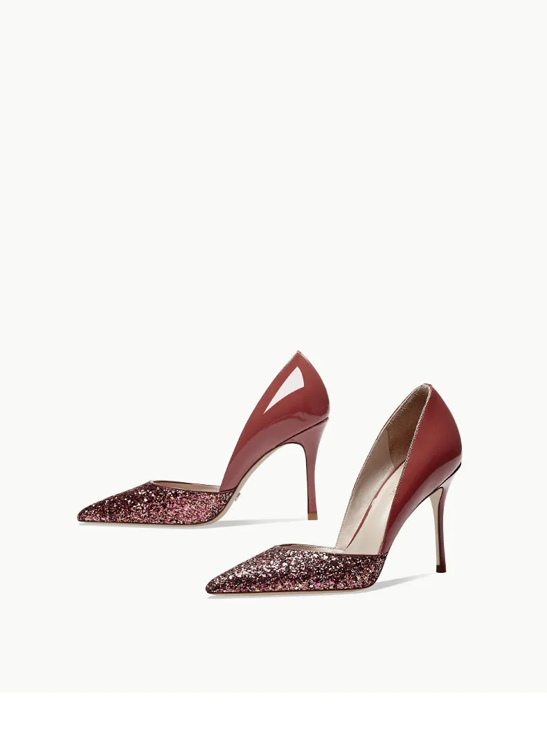 Spring and autumn new red color pointed toe stiletto high heels-  Aria