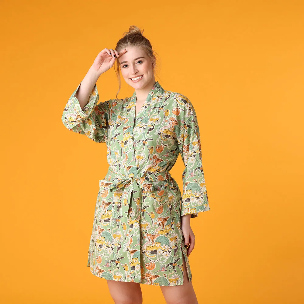 Tropical Jungle Short Robe
