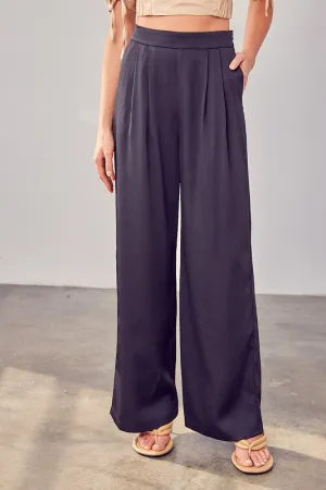 Wide Leg Black Dress Pants