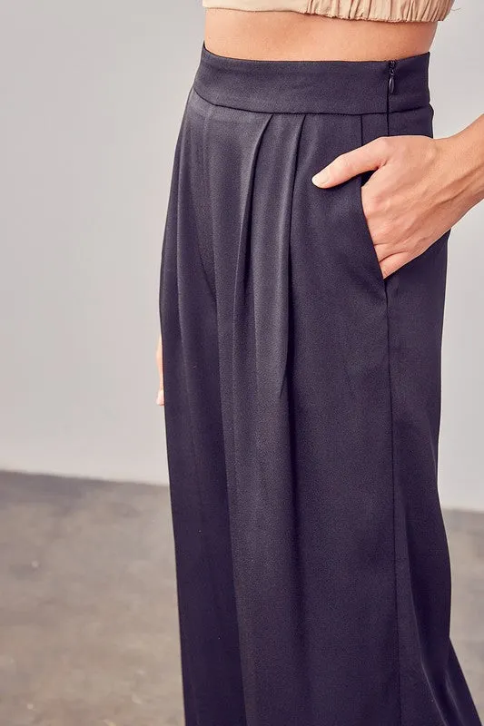 Wide Leg Black Dress Pants